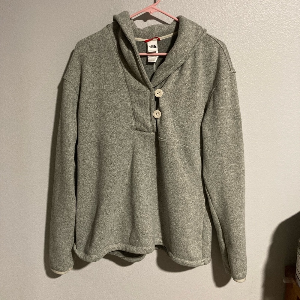Womens XL The North Face cowl neck button sweater